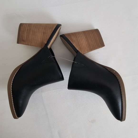 Abound Maya Black Faux Leather Block Heel Mules Pointed Toe Size 6.5M - Picture 5 of 12